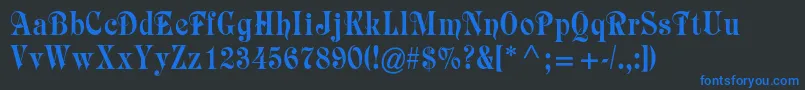 Raphaelstd Font – Blue Fonts on Black Background