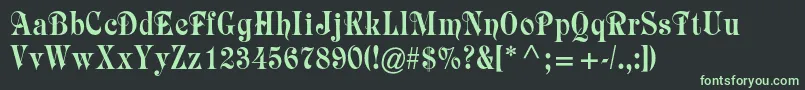 Raphaelstd Font – Green Fonts on Black Background