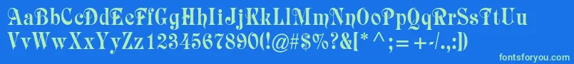 Raphaelstd Font – Green Fonts on Blue Background