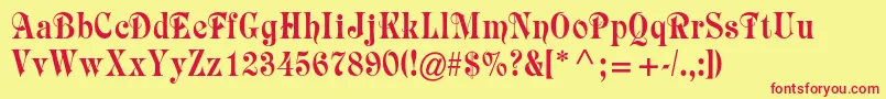 Raphaelstd Font – Red Fonts on Yellow Background