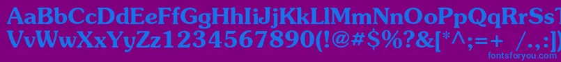 PresentcBold Font – Blue Fonts on Purple Background