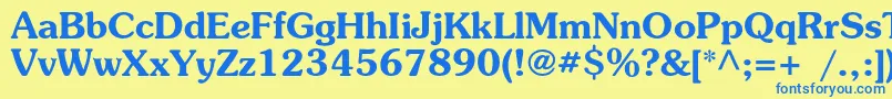 PresentcBold Font – Blue Fonts on Yellow Background