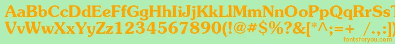 PresentcBold Font – Orange Fonts on Green Background