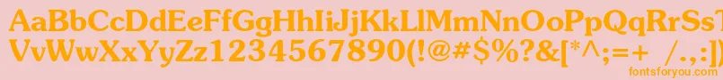 PresentcBold Font – Orange Fonts on Pink Background