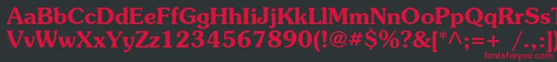 PresentcBold Font – Red Fonts on Black Background