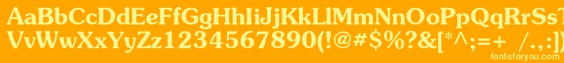 PresentcBold Font – Yellow Fonts on Orange Background