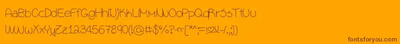 Sixteen Font – Brown Fonts on Orange Background