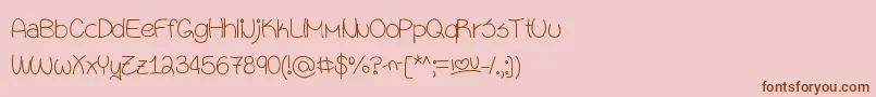 Sixteen Font – Brown Fonts on Pink Background