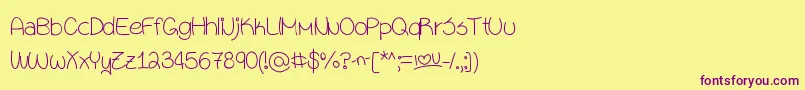 Sixteen Font – Purple Fonts on Yellow Background