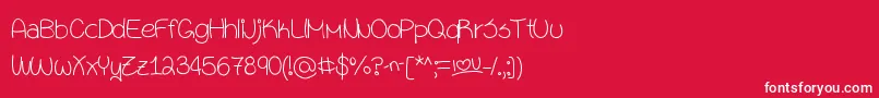 Sixteen Font – White Fonts on Red Background