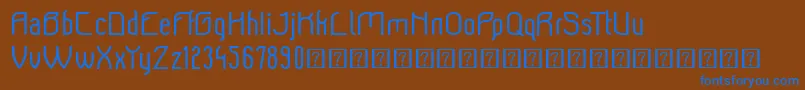 フォントBeeridgedemo – 茶色の背景に青い文字