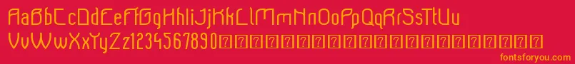 Fonte Beeridgedemo – fontes laranjas em um fundo vermelho
