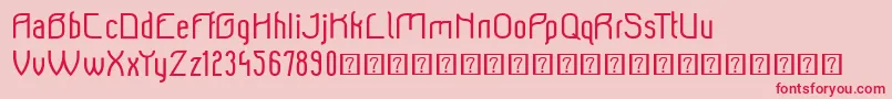フォントBeeridgedemo – ピンクの背景に赤い文字