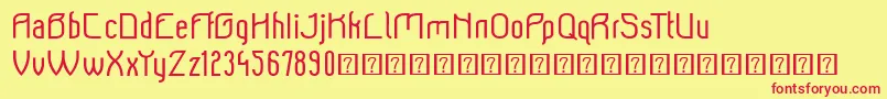 Fonte Beeridgedemo – fontes vermelhas em um fundo amarelo