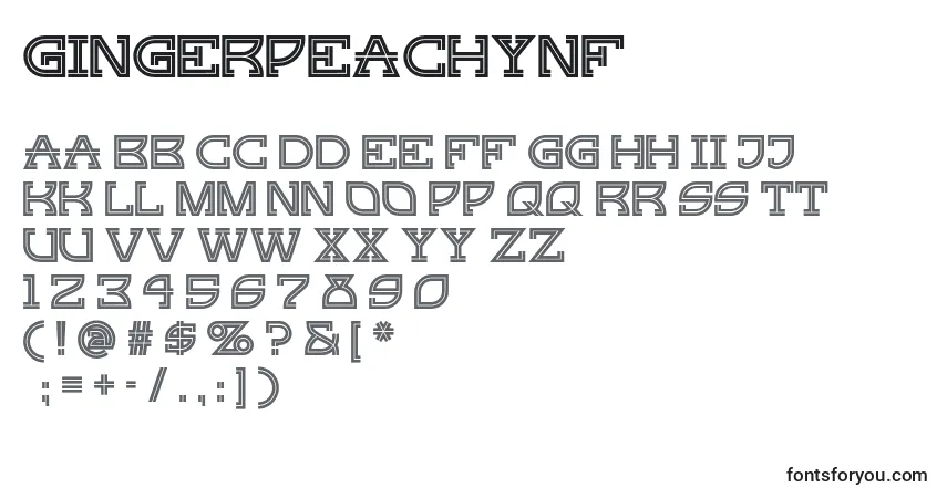 Schriftart Gingerpeachynf (73917) – Alphabet, Zahlen, spezielle Symbole