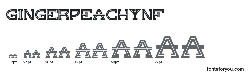 Gingerpeachynf (73917) Font Sizes