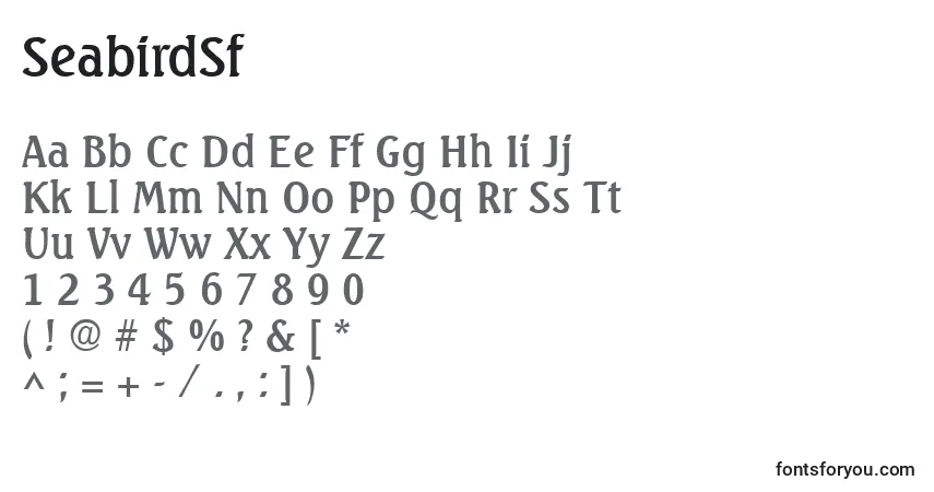 SeabirdSf-fontti – aakkoset, numerot, erikoismerkit