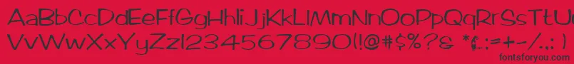 TicardRegular Font – Black Fonts on Red Background