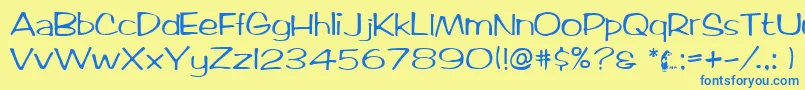 TicardRegular Font – Blue Fonts on Yellow Background