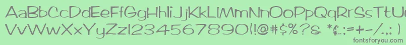 フォントTicardRegular – 緑の背景に灰色の文字