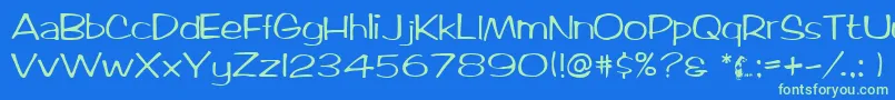 TicardRegular Font – Green Fonts on Blue Background