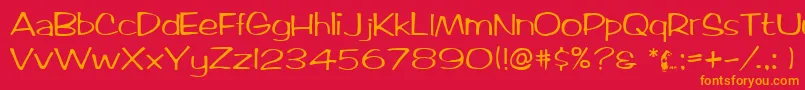 TicardRegular Font – Orange Fonts on Red Background