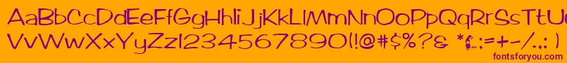 TicardRegular Font – Purple Fonts on Orange Background