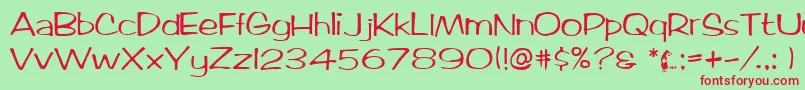 TicardRegular Font – Red Fonts on Green Background