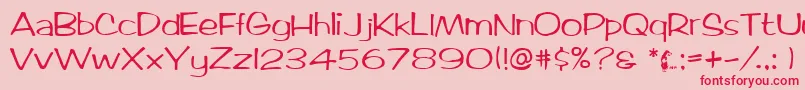 TicardRegular Font – Red Fonts on Pink Background