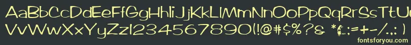 TicardRegular Font – Yellow Fonts on Black Background