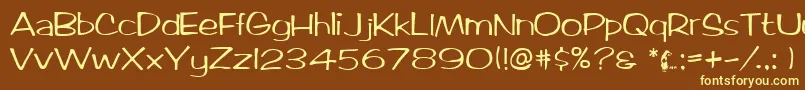 TicardRegular Font – Yellow Fonts on Brown Background