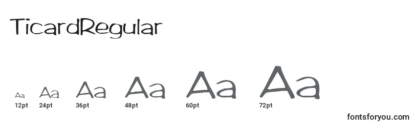 Размеры шрифта TicardRegular