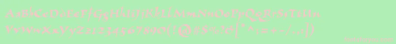 Viza Font – Pink Fonts on Green Background