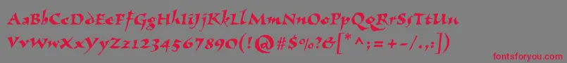 Viza Font – Red Fonts on Gray Background