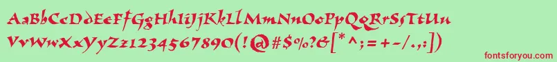 Viza Font – Red Fonts on Green Background