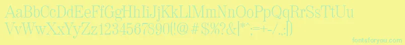 Police ValenciaserialXlightRegular – polices vertes sur fond jaune