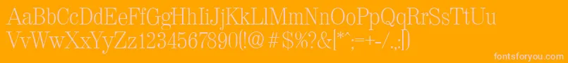 ValenciaserialXlightRegular-fontti – vaaleanpunaiset fontit oranssilla taustalla