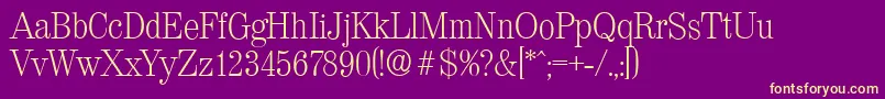 Шрифт ValenciaserialXlightRegular – жёлтые шрифты на фиолетовом фоне