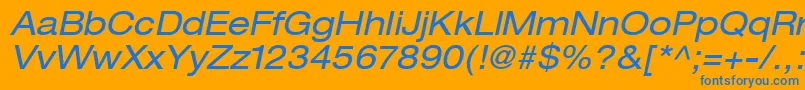 ContextRepriseExpandedSsiExpandedItalic Font – Blue Fonts on Orange Background