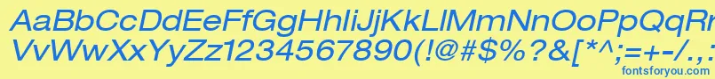 ContextRepriseExpandedSsiExpandedItalic Font – Blue Fonts on Yellow Background
