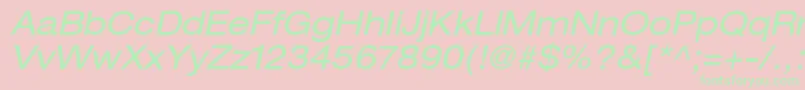 ContextRepriseExpandedSsiExpandedItalic Font – Green Fonts on Pink Background