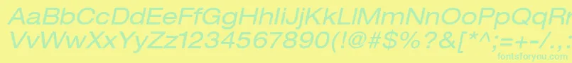 ContextRepriseExpandedSsiExpandedItalic Font – Green Fonts on Yellow Background