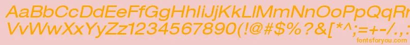 ContextRepriseExpandedSsiExpandedItalic Font – Orange Fonts on Pink Background