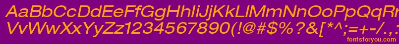 ContextRepriseExpandedSsiExpandedItalic Font – Orange Fonts on Purple Background