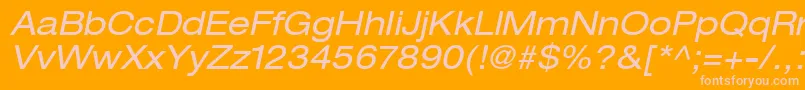 ContextRepriseExpandedSsiExpandedItalic Font – Pink Fonts on Orange Background