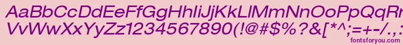 ContextRepriseExpandedSsiExpandedItalic Font – Purple Fonts on Pink Background