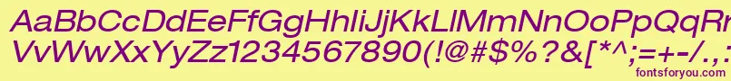 ContextRepriseExpandedSsiExpandedItalic Font – Purple Fonts on Yellow Background