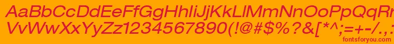 ContextRepriseExpandedSsiExpandedItalic Font – Red Fonts on Orange Background