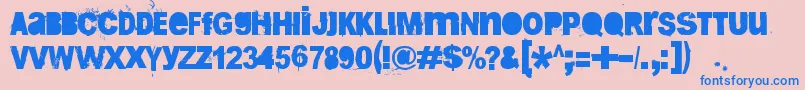 フォントBugReport – ピンクの背景に青い文字