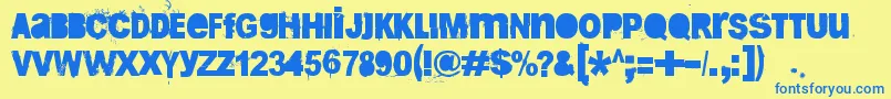 BugReport Font – Blue Fonts on Yellow Background